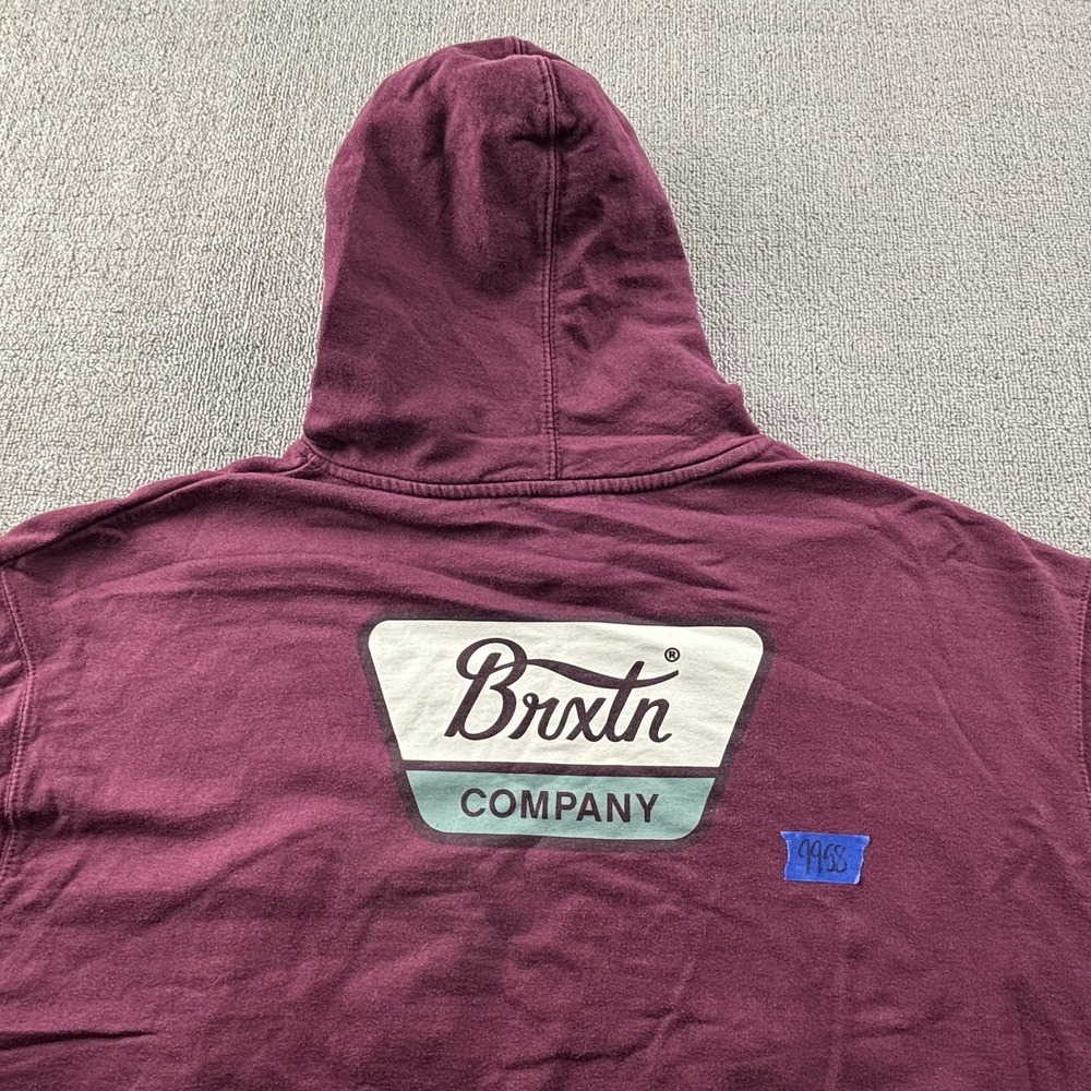 Brixton Hoodie Adult Extra Large Red Long Sleeve Sweater Sweatshirt Casual Men's - Picture 13 of 14